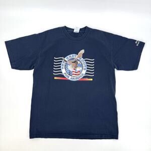 Vintage Y2K Old Hickory Post Office T Shirt Adult Large Blue American US Mail